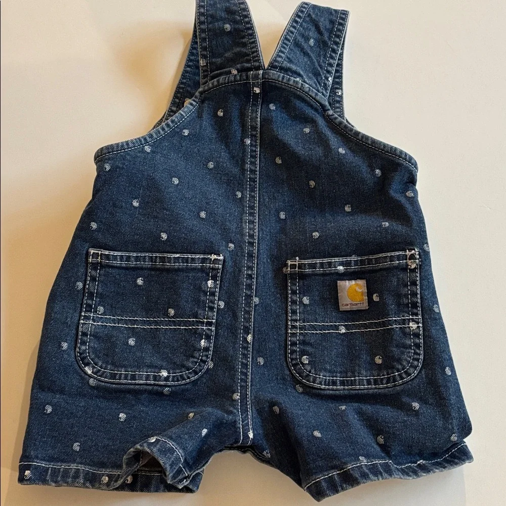 Carhart denim polka dot shortails 12 M Denim Carhart Baby Overall Shorts 12M